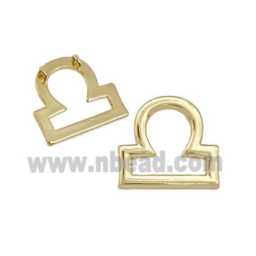 Copper Pendant Zodiac Signs Libra Gold Plated