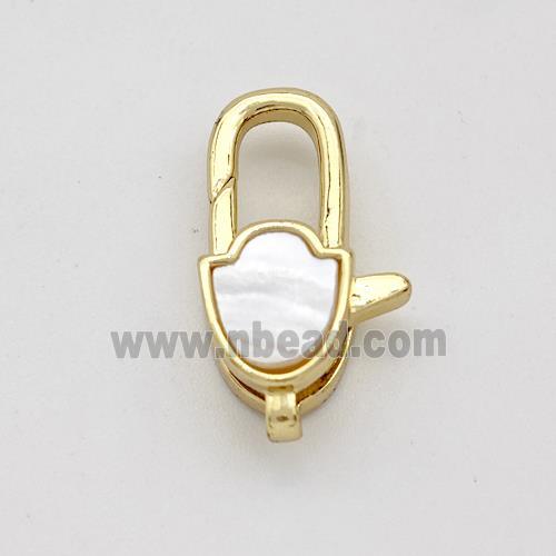 Copper Lobster Clasp Pave Shell 18K Gold Plated