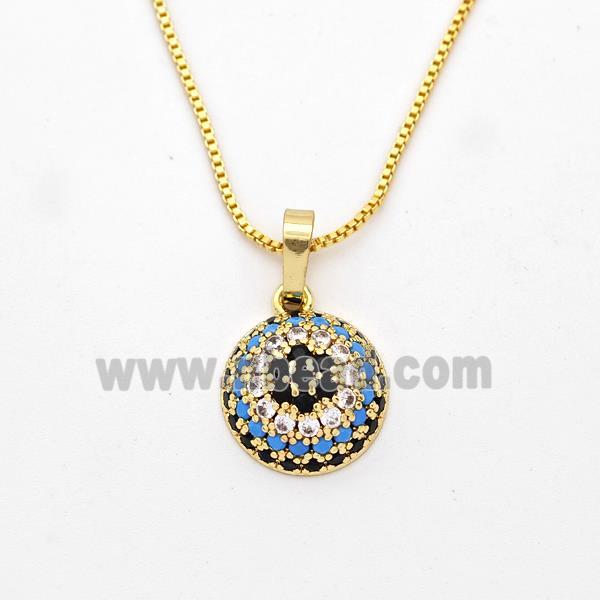 Copper Necklace Micro Pave Zirconia Flower Gold Plated