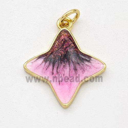 Copper Star Pendant Painted 18K Gold Plated
