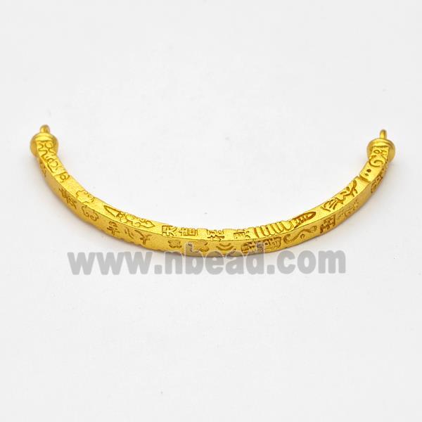Copper Connector Curving Stick Bracelet Bar Half Bangle Gold Plated