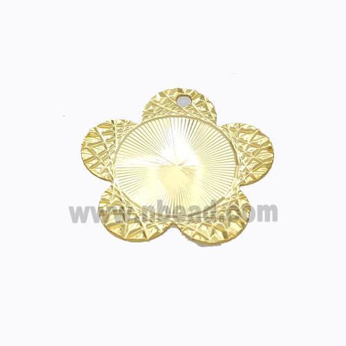 Copper Flower Pendant Gold Plated