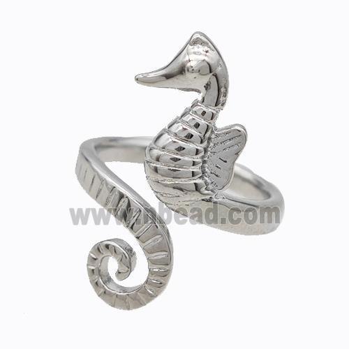 Copper Seahorse Rings Platinum Plated