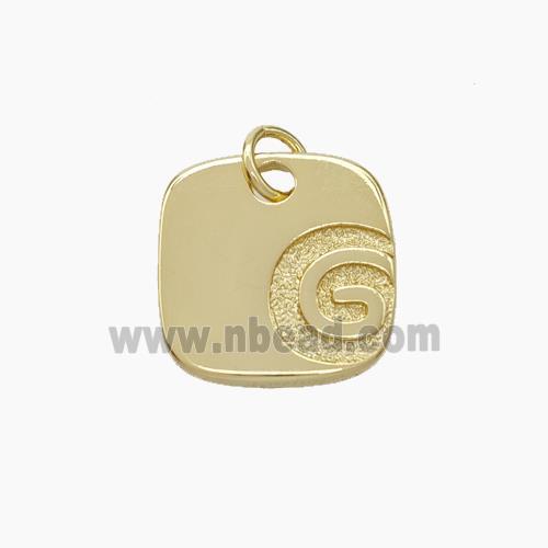 G-Tag Charms Copper Square Pendant Gold Plated