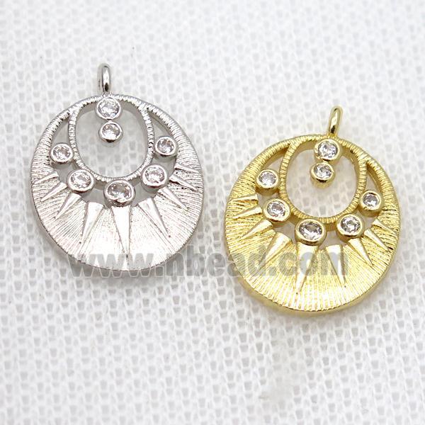 copper pendant pave zircon, mixed