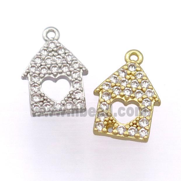 copper house pendant pave zircon, mixed