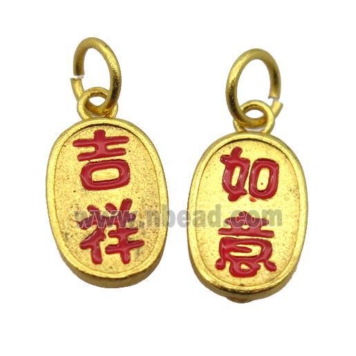 alloy pendant with enamel, gold plated