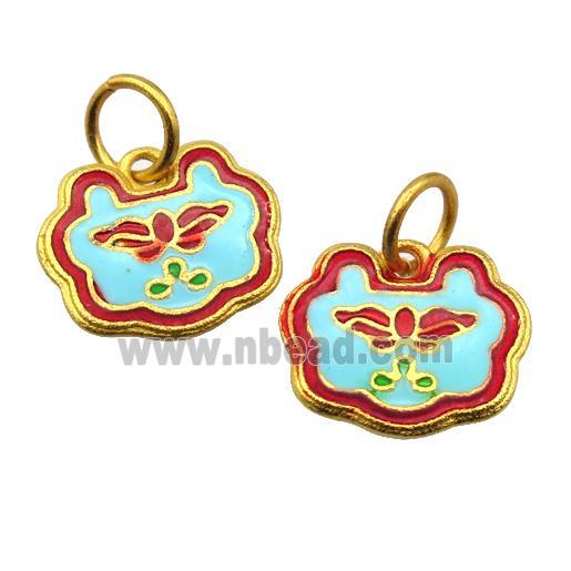 alloy pendant with enamel, gold plated