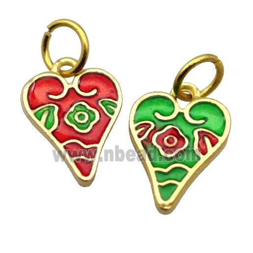 alloy pendant with enamel, gold plated