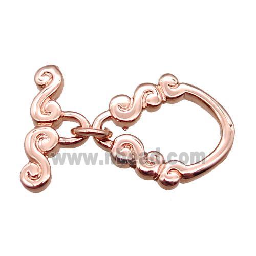 copper toggle clasp, rose gold
