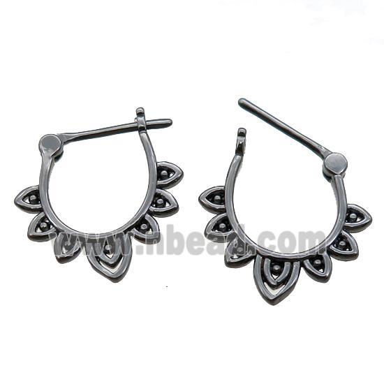 copper Latchback Earrings, black plated
