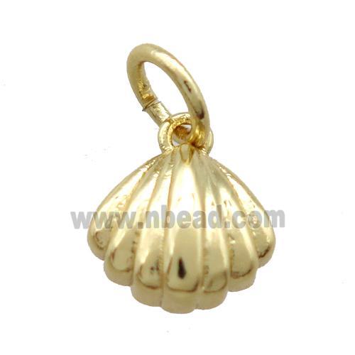 copper pendant, conch, gold plated