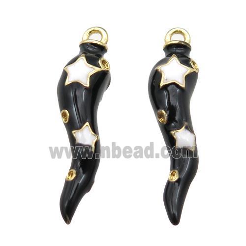 copper capsicum pendant with black Enameling, gold plated