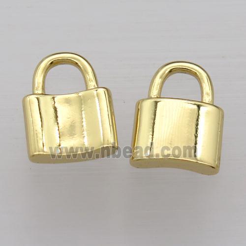 copper Lock pendant, gold plated