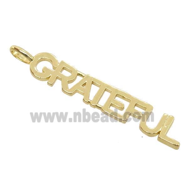 copper GRATEFUL pendant, gold plated