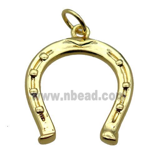 copper Horseshoe pendant, gold plated