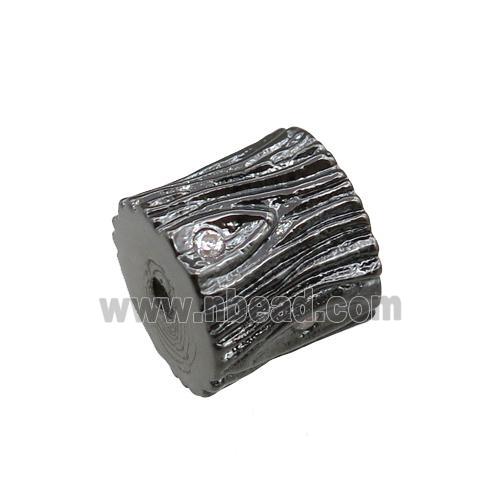 copper tube beads pave zircon, black plated