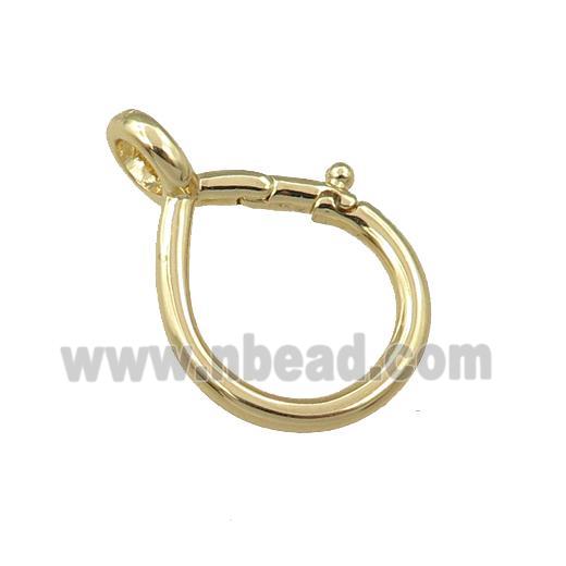 copper lobster clasp, gold plated
