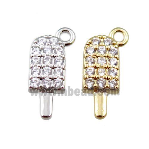 copper icecream pendant pave zircon, mixed