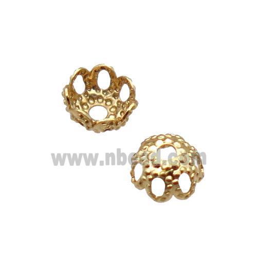 copper beadcaps, unfaded, gold plated