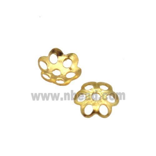 copper beadcaps, unfaded, gold plated