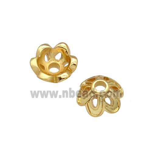copper beadcaps, unfaded, gold plated