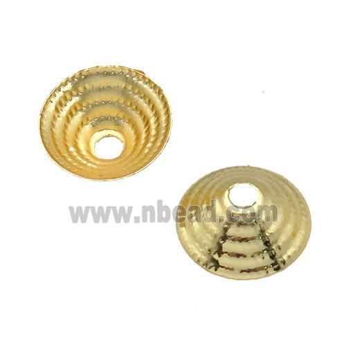 copper beadcaps, unfaded, gold plated
