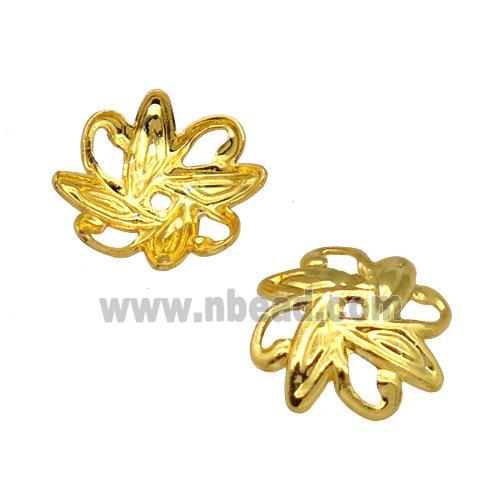 copper beadcaps, unfaded, gold plated