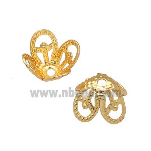 copper beadcaps, unfaded, gold plated