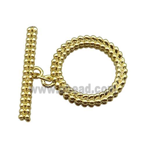 copper toggle clasp, gold plated