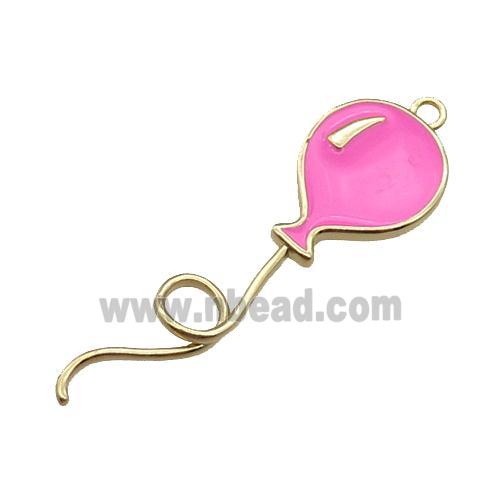 copper ballon pendant, enameled, gold plated