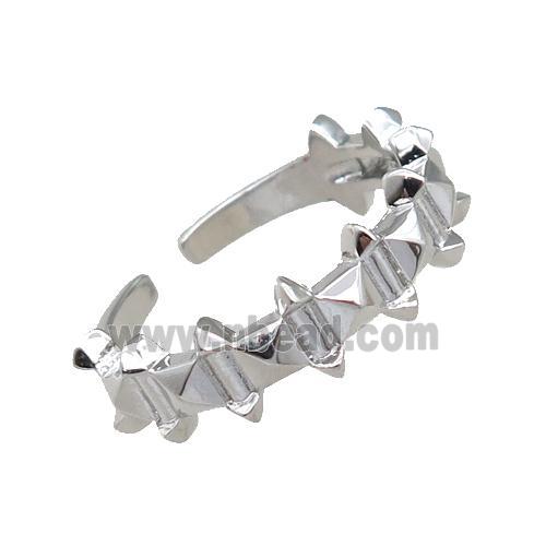 adjustable copper Rings with pad, platinum plated