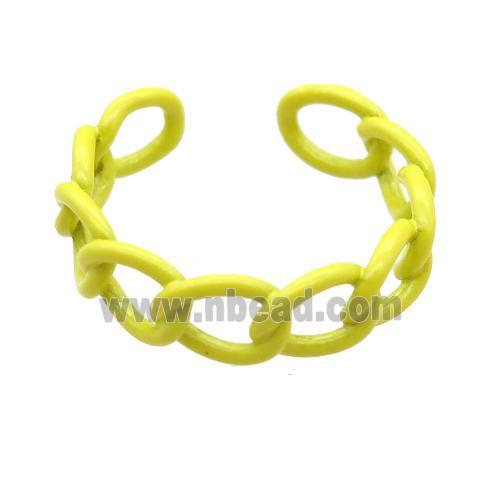 copper Rings with yellow fire lacquered, adjustable