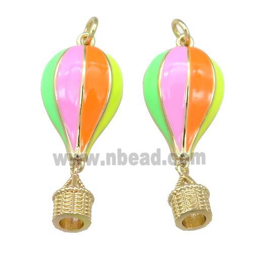 copper AirBallon pendant with Enamel, gold plated