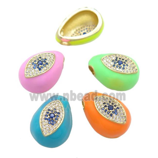 copper carapace charm pendant pave zircon with Enamel, gold plated, mixed