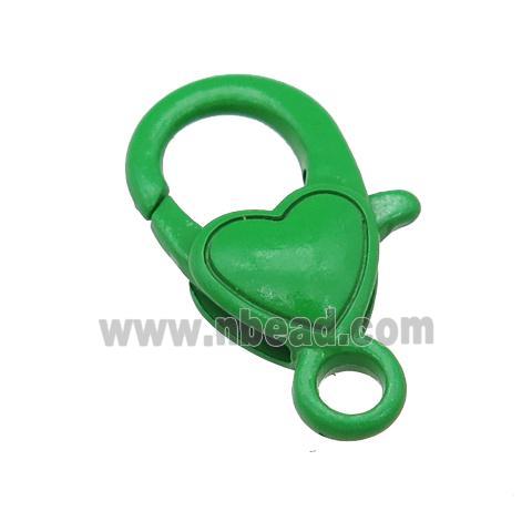 Alloy Lobster Clasp with green Lacquered Fired