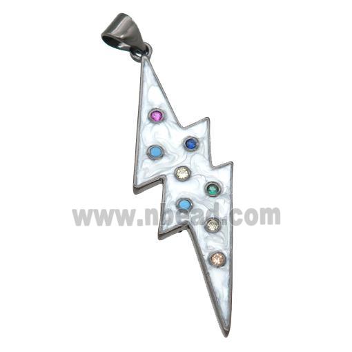 copper lightning pendant with enamel pearlized resin, black plated