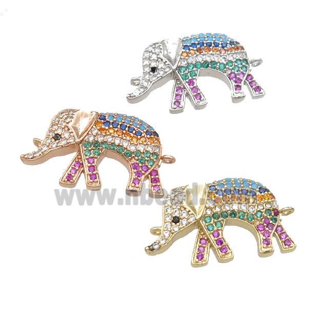 copper Elephant connector pave zircon, mixed