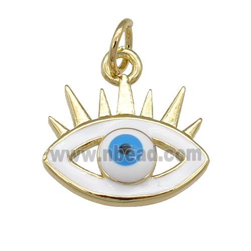 copper Evil Eye pendant with enamel, blue, gold plated
