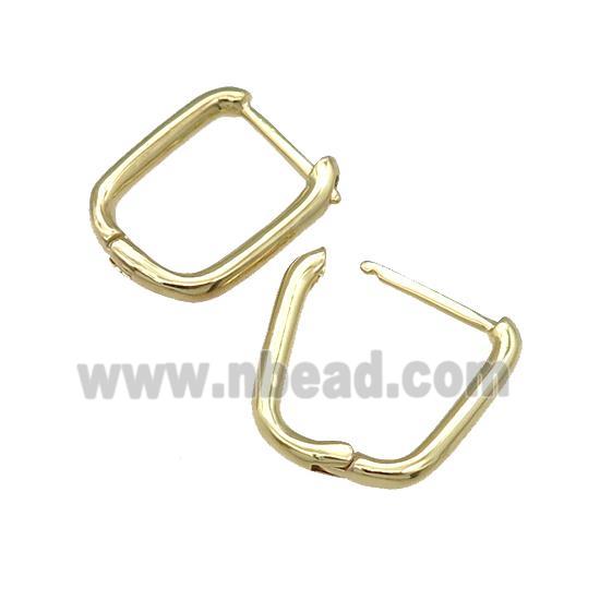 copper Latchback Earring, gold plated