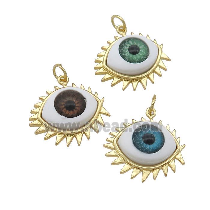 copper pendant with Evil Eye, mixed, gold plated