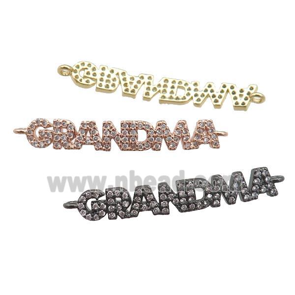 copper GRANDMA connector paved zircon, mixed