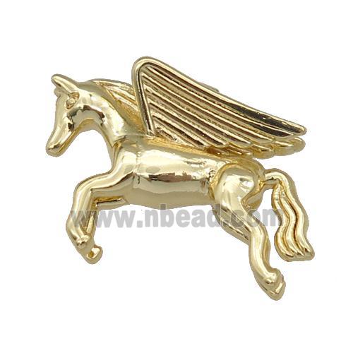 copper horse pendant, gold plated
