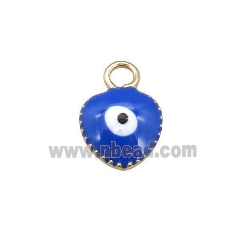 copper Evil Eye pendant with blue enamel, gold plated