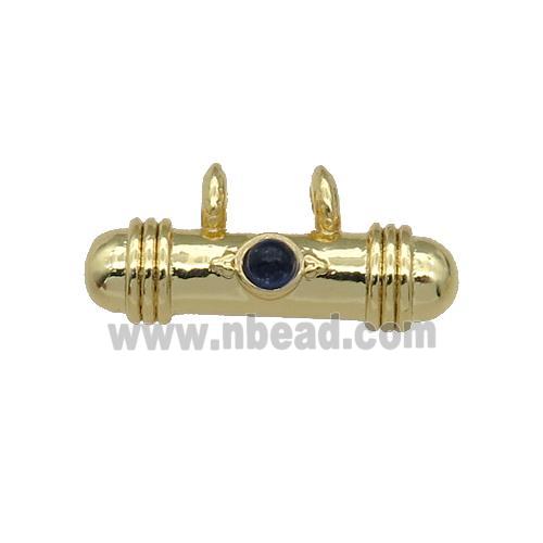 copper stick pendant, gold plated