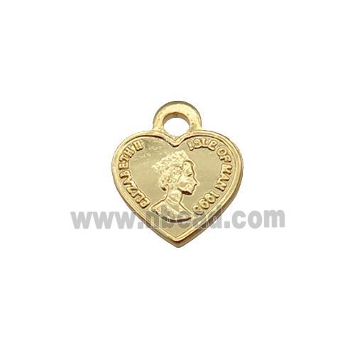 copper heart, gold plated