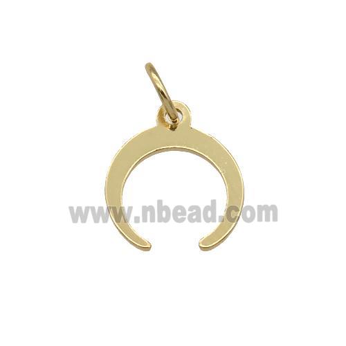 copper crescent moon pendant, gold plated