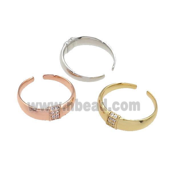 copper Ring paved zircon, mixed