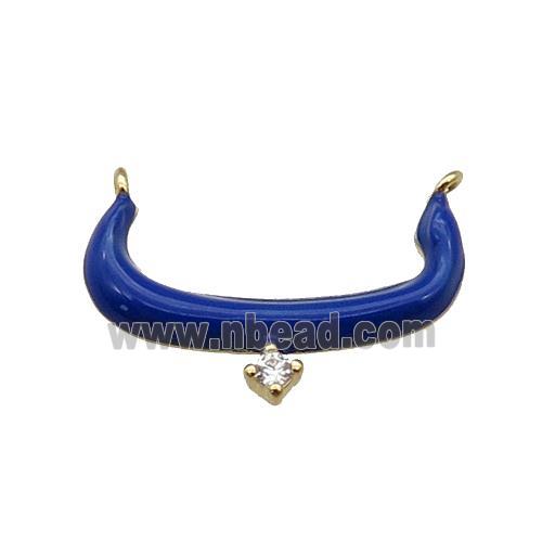 copper pendant with navyblue enamel, gold plated