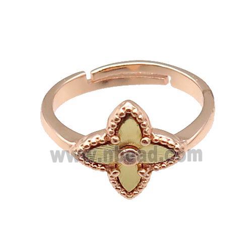 copper Star Ring, adjustable, rose gold